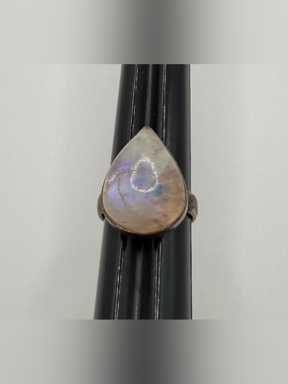 Rainbow Moonstone/Pink Sterling Silver 925 Ring Size 6